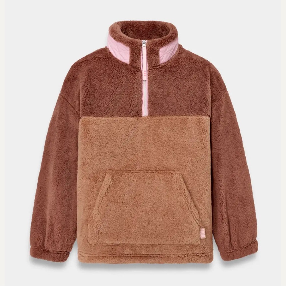 UGG Mauve Ginny Sherpa Half Zip Pullover